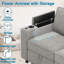 Canapé modulaire rembourré avec repose-pieds et rangement Jamerio-1738630221