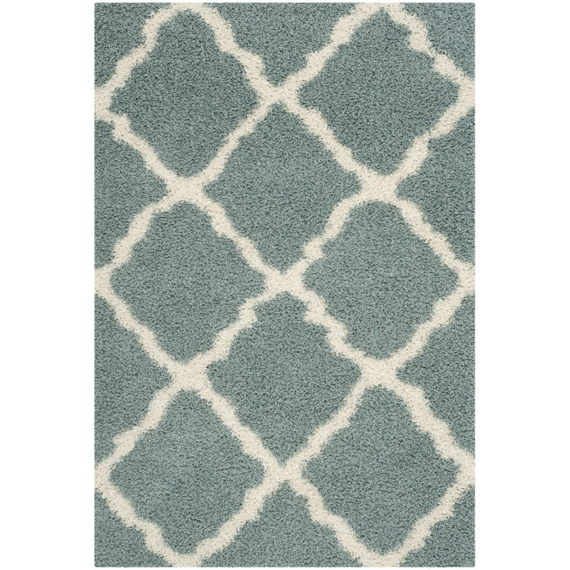 Tapis en polypropylène écume de mer / ivoire Alonnah, Rectangle de 10 pi x 14 pi