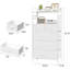 Commode 5 tiroirs avec bacs en tissu et plateau en bois, organisateur de rangement avec cadre en acier pour le couloir de la chambre à coucher