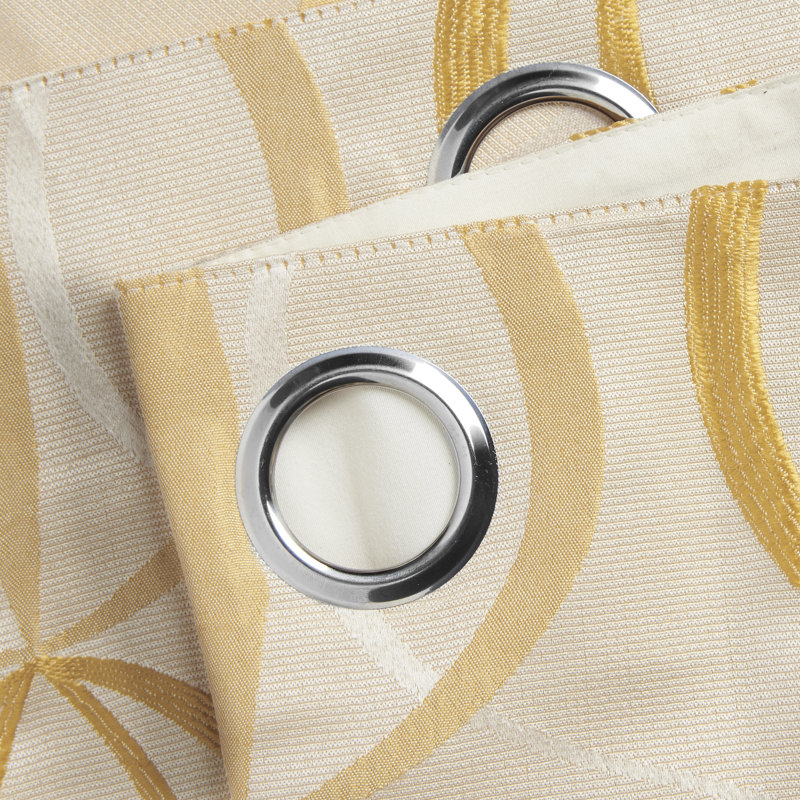 Maldonado Owen Eyelet Ring Top Room Darkening Curtains, Ochre, 229 x 183 cm