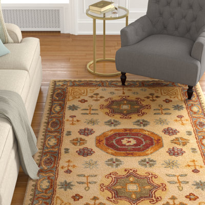 Tapis beige / brun en laine touffeté à la main Cranmore