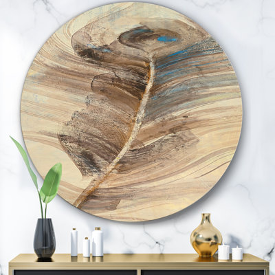 « plumes natural elements », reproduction d’art sur cercle métallique