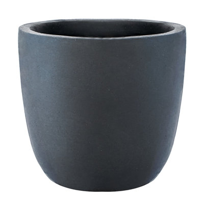  18", 14", and 10" W Weathered Concrete Round Planters (Set of 3), Outdoor Indoor Modern Planter Pots, Lightweight, Weather Resistant, Seamless with Drainage Hole