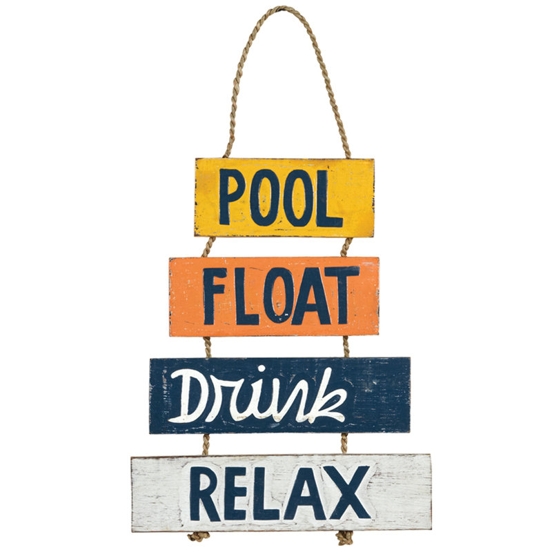 Décoration murale "Pool Float Drink Relax"
