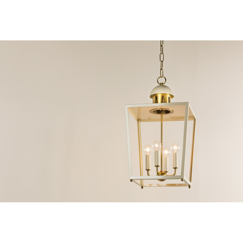 Luminaire suspendu 4 lumières June, Crème douce, H 21,5 po x l 12 po x P 12 po