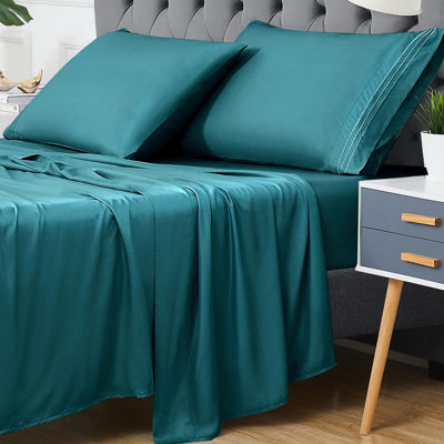 Cooling Bamboo-Derived Rayon Sheet Set – Full Size, Deep Pocket, Silky Soft