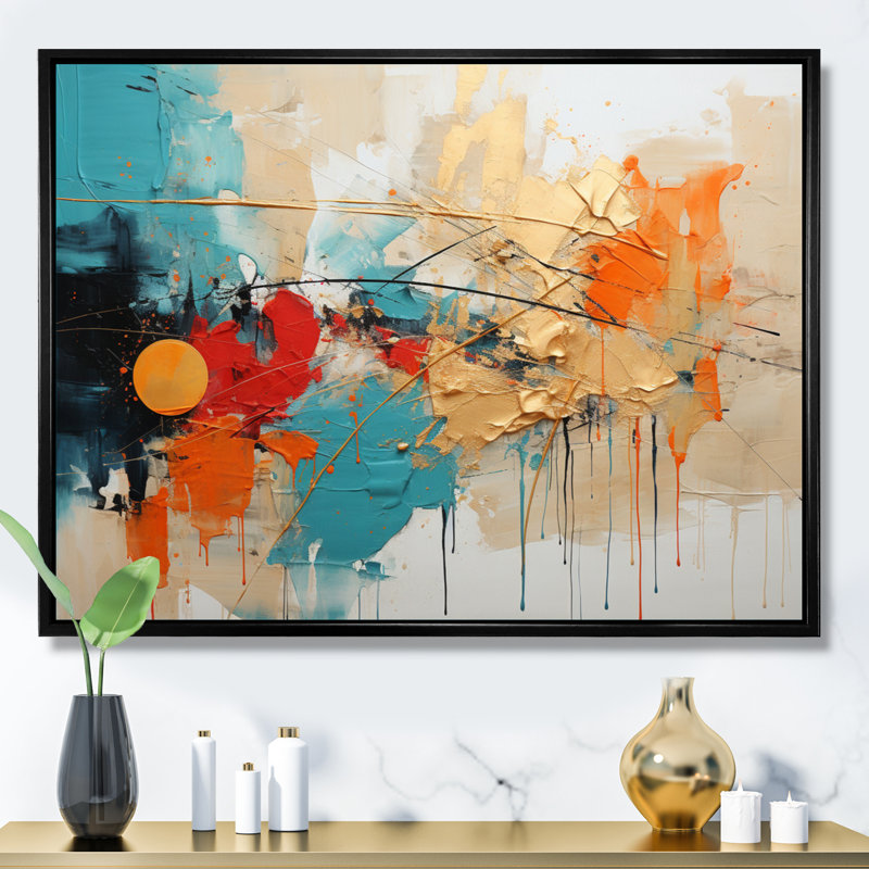 Geremie Collage Fusion IV, H 34 po x l 44 po x P 1,5 po, Cadre flottant noir