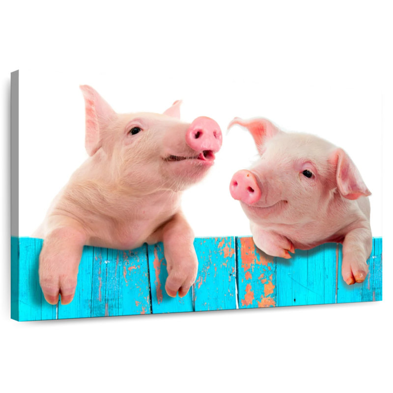 Fence Pigs, 24" H x 36" W