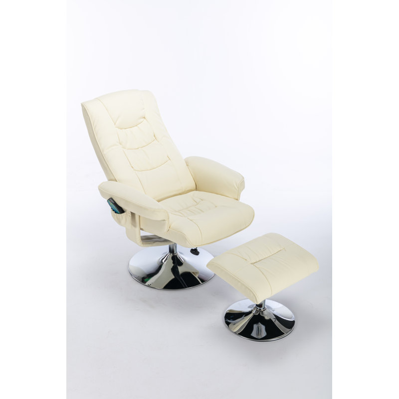 Tasha 79cm Wide Ergonomic Recliner with Massager, Beige