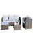 Outdoor garden patio furniture 4-piece pe rattan wicker sofa set with cushions and coffee table - shallow gray.