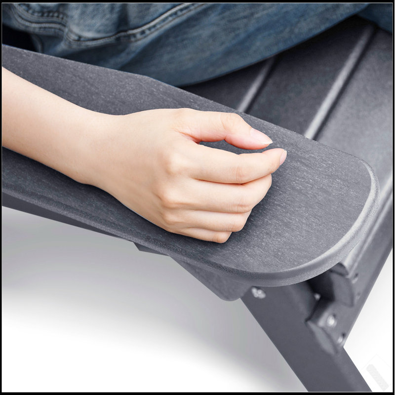 Chaise Adirondack pliante en PEHD toutes saisons, conception ergonomique pour la détente en plein air et la durabilité