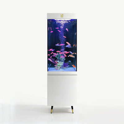Vertical Aquariums Tank with Ultra-Narrow Overflow and Ultra-Clear Glass