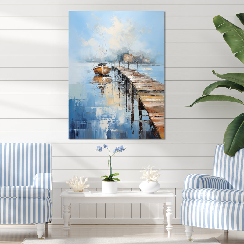 Jetée et quai nautique II - impression, H 40 po x l 30 po x P 1,5 po, Toile tendue