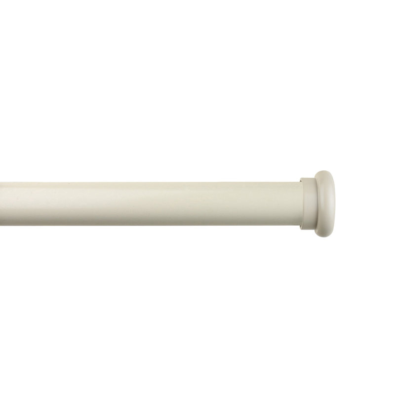 Mulvey Adjustable Single Curtain Rod, French White, 1" H x 84" W x 1" D