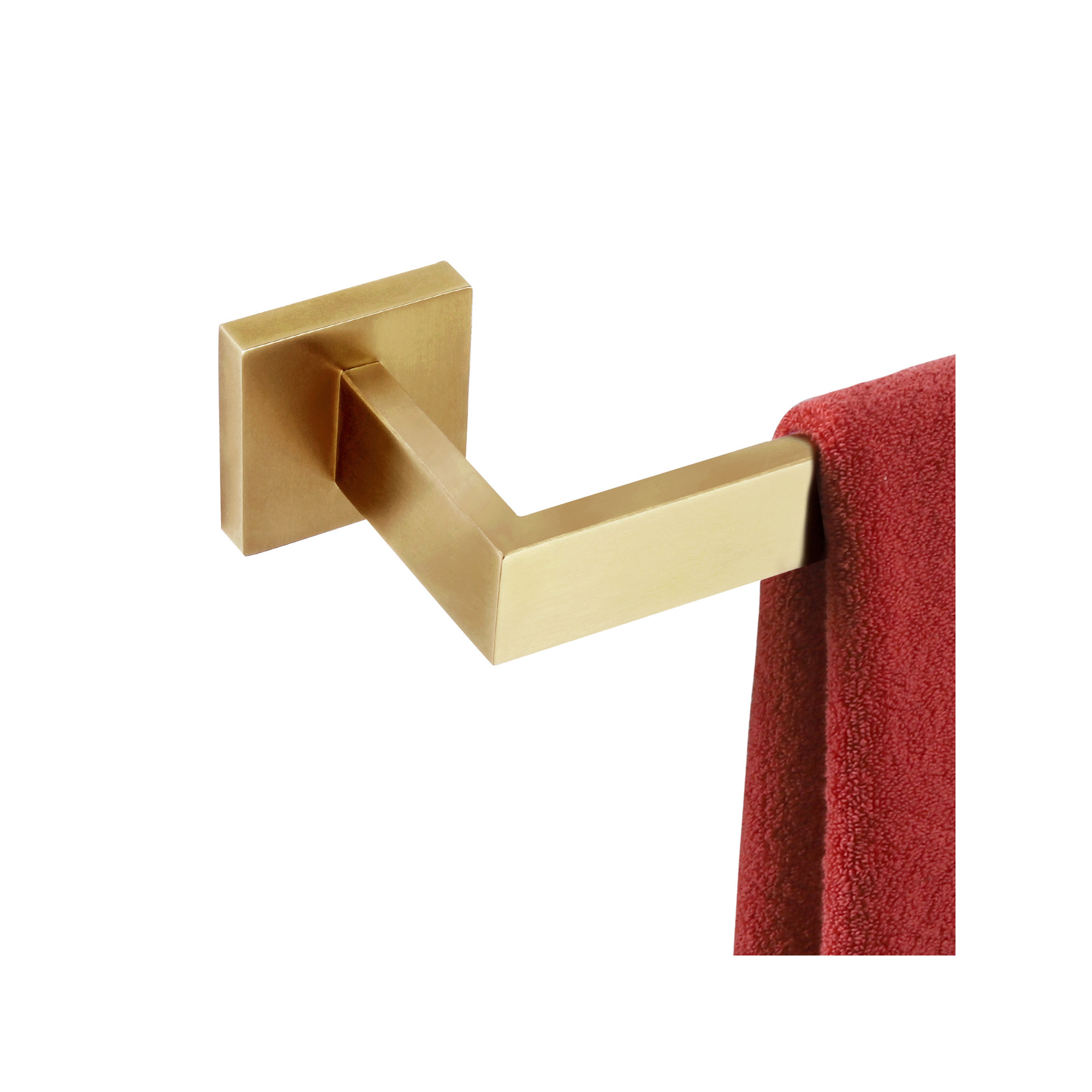 25.5" Wall Mounted Towel Bar, Brushed Gold, 2" H x 25.5" W x 3" D