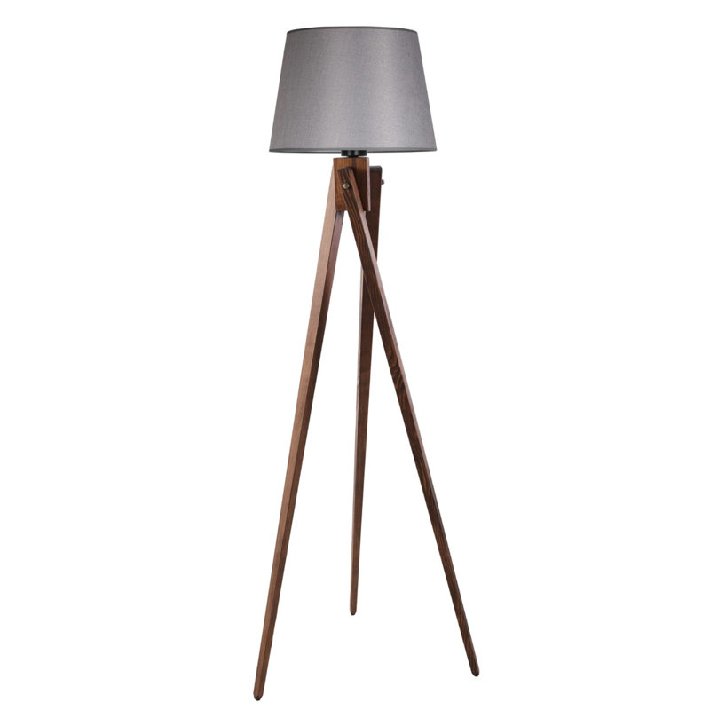 Lampe trépied 63 po Chudleigh, Gris, Noyers