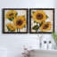 Tournesol d'été I - ensemble de 2 peintures sur toile encadrées-287988974-287988961