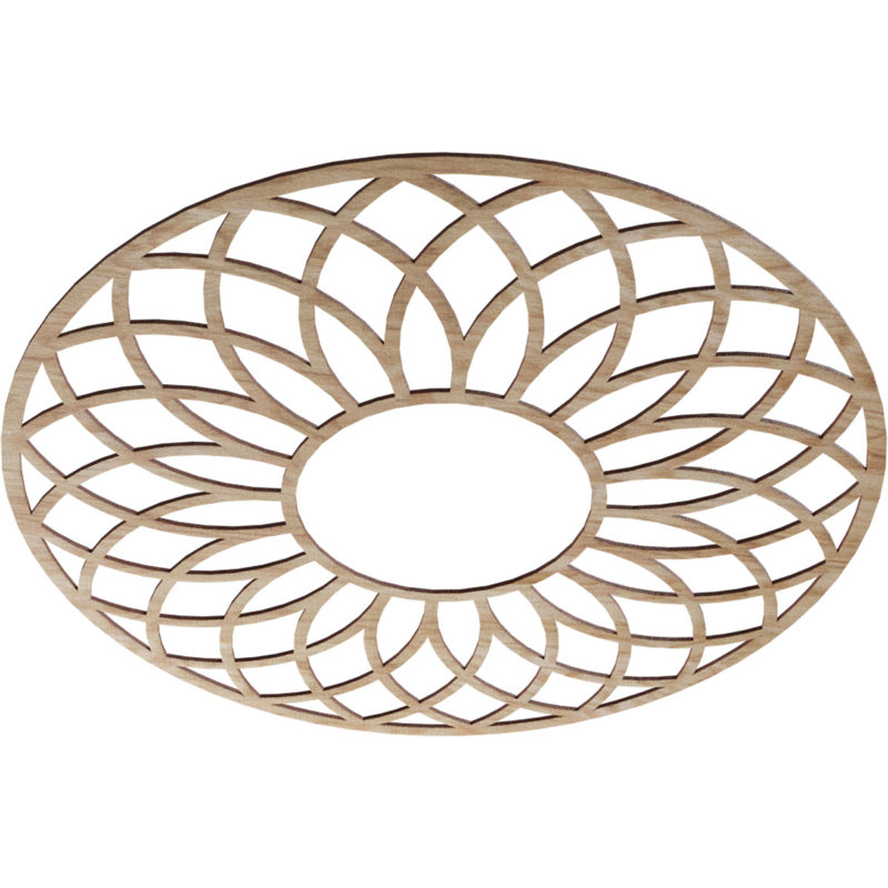 Médaillon de plafond en bois ajouré Cannes, H 38 po x l 38 po x P 0,25 po, Chêne rouge