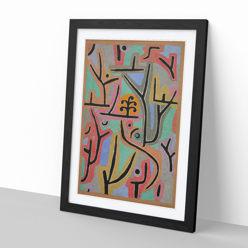Park Scene by Paul Klee - Wall Art, 65cm H x 48cm W x 2cm D, Black Framed