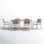 Ensemble de salle à manger de patio en métal pour 6 personnes avec table rectangulaire Devan-328747888