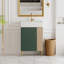 Meuble-lavabo à tablettes ouvertes 21,6 po avec lavabo en céramique et porte à fermeture douce, assemblage requis-109724015