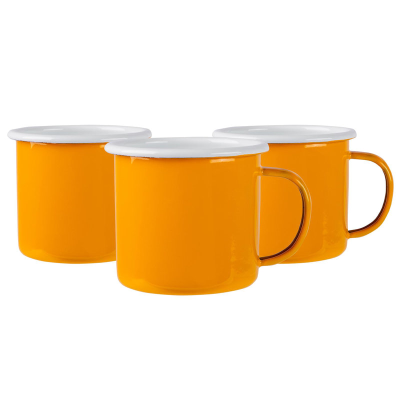 Enamelware Camping Mug, 6, Yellow