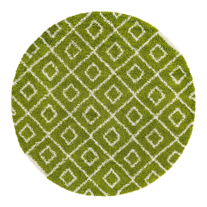 Geometric Indoor Rug, Round 7'10"