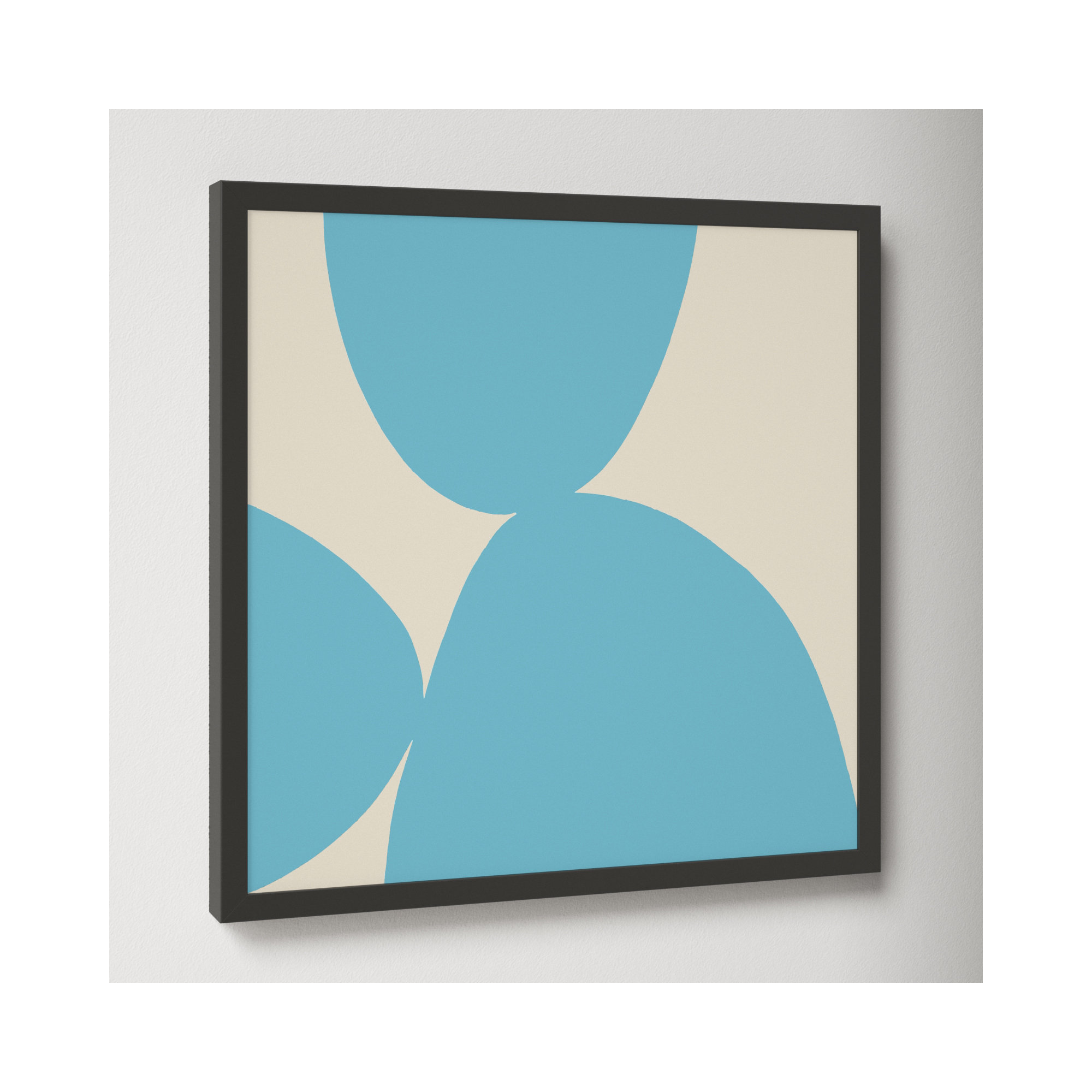 Blue Ink 1 by Lee Lessem, Black Framed, 16" H x 16" W x 1.25" D