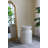 D14x20" Round Bamboo Accent Table With White Capiz Shell Design