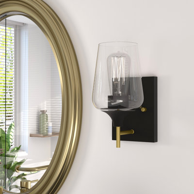 Breena 1-Light Dimmable Armed Sconce Wall Sconce