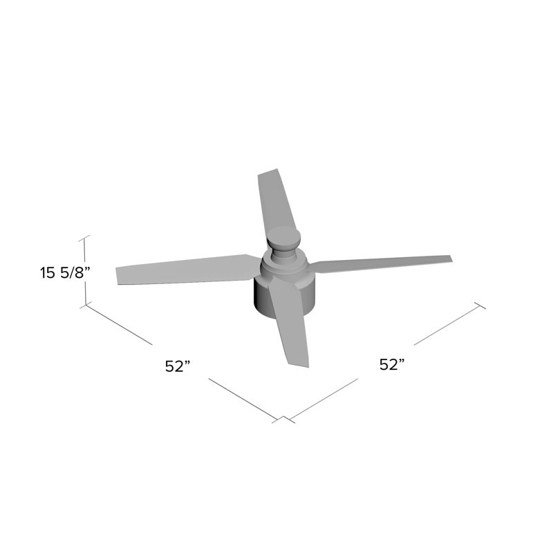 Blush Pink 52" Flush Mount Ceiling Fan with Light and Remote