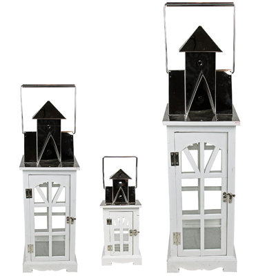 Grandes lanternes en verre blanches et argentées Elegant Elegant Serenity