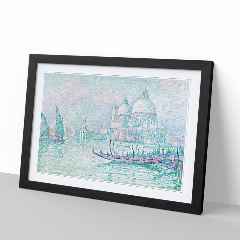 La Salute Venice by Paul Signac - Picture Frame Painting, 36cm H x 48cm W x 2cm D, Black Framed
