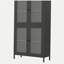 Armoire de rangement classique en métal avec 4 portes en verre et 4 tablettes indépendantes, armoire latérale