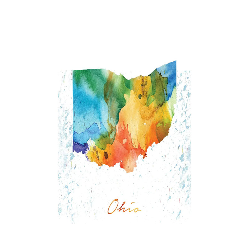 Ohio State Colourful - Wrapped Canvas Painting, 45.72cm H x 30.48cm W x 1.91cm D