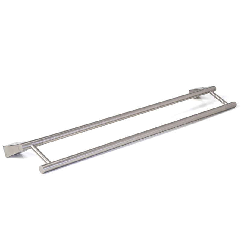 Porte-serviettes mural bleu 24 po, Nickel satiné