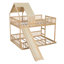 Structure de lit superposé surélevé en bois double TG avec glissoire et échelle intégrée-128986435