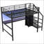 Lit mezzanine double en métal avec bureau