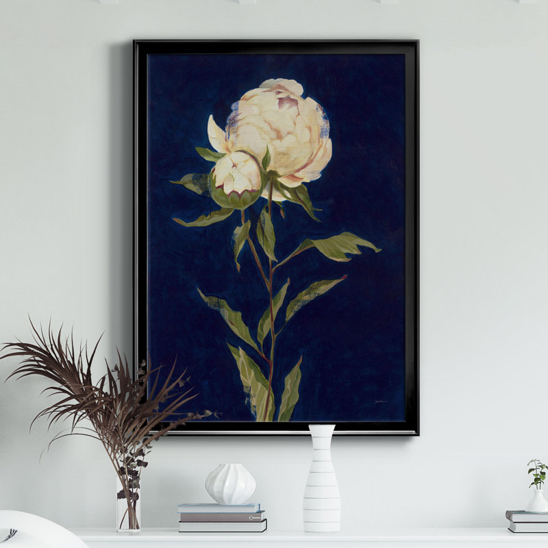 " Pretty As A Peony II ", 42.5" H x 30.5" W, Black