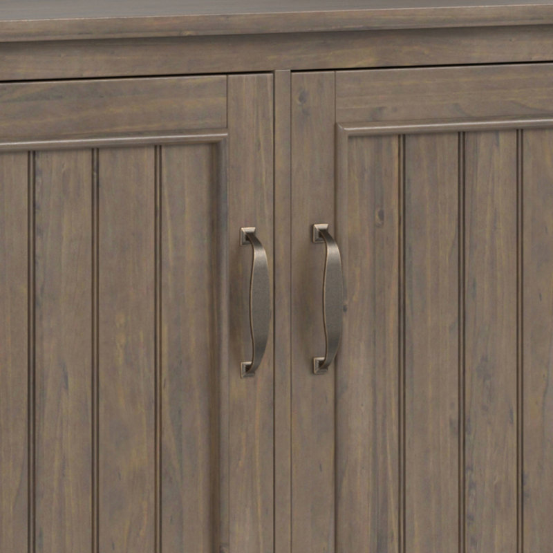 Lev 60'' Smoky Brown Solid Wood Adjustable Shelving Cabinet