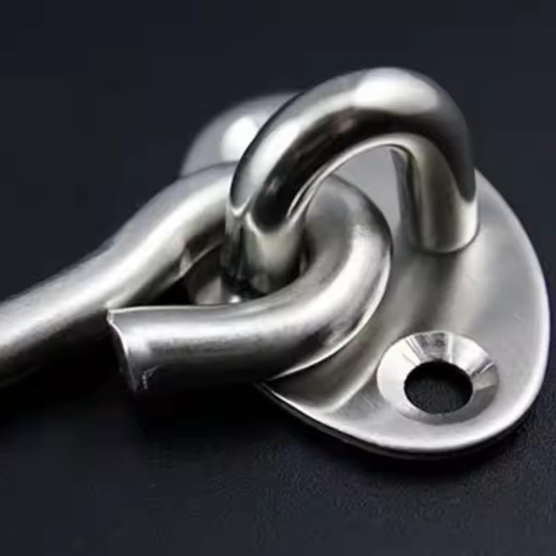 Domira Chrome Hook & Eye Latch – Heavy Duty Stainless Steel Door Lock | 3, 4, 6, 8 Inch | Gate Hook And Eye Latch For Wooden Doors, Sheds, Barns, Windows & Garden Gates