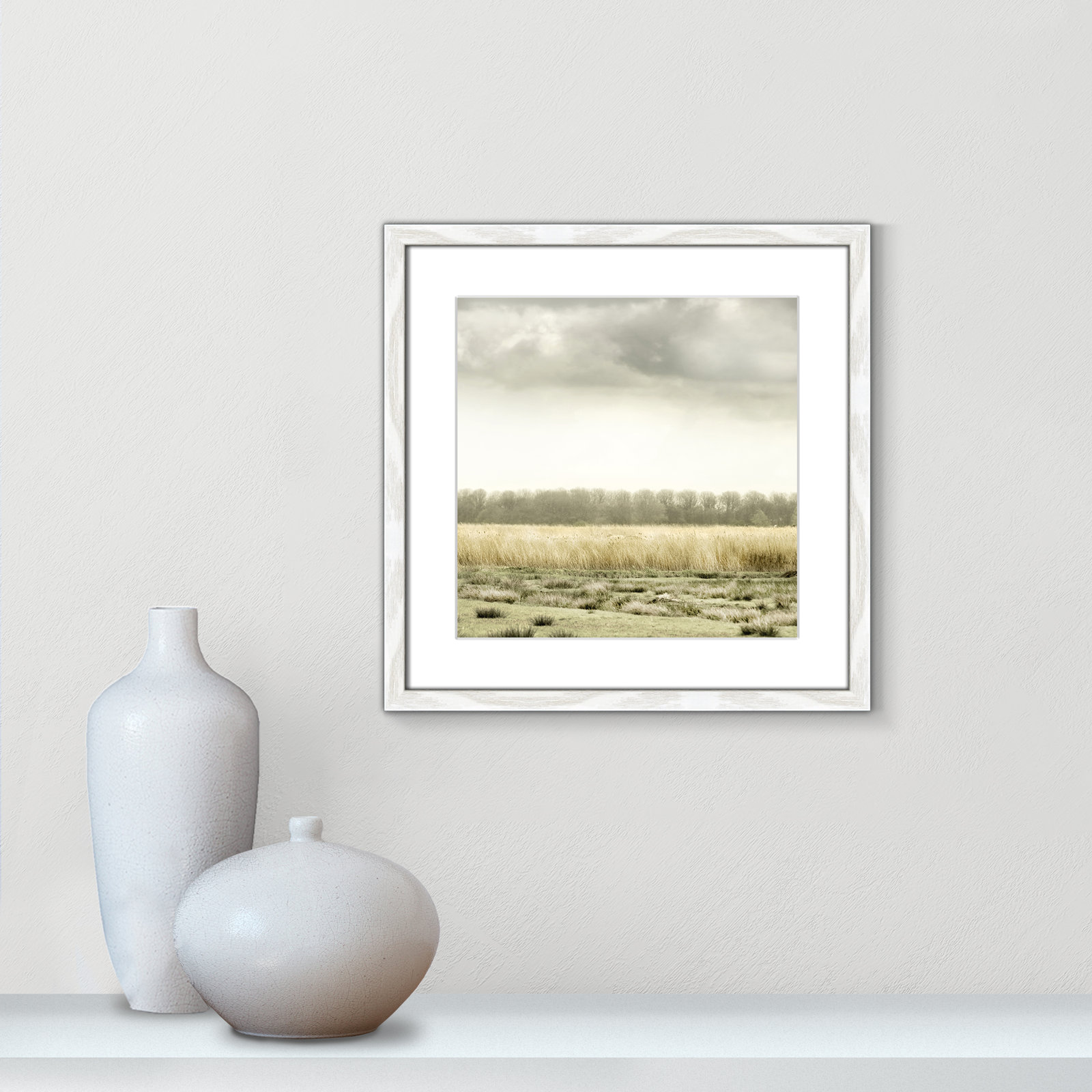 Henri "Meadowland" Print by Danita Delimont, White Wood Grain, 18" H x 18" W 