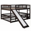 [Lit superposé bas double avec glissade Clôture - Robuste & amp; Aucun sommier requis, L 79,5 po x l 56,9 po x H 51,2 po]-30051878