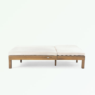 Chaise longue double à 5 positions avec dossier réglable et coussins latéraux pliables