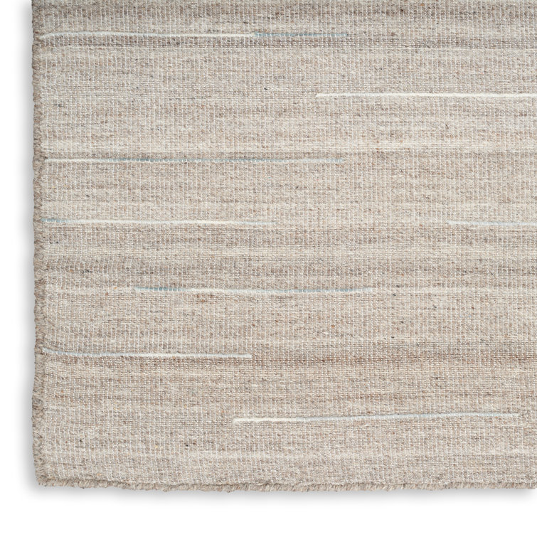 Anerinda Solid Hand Loomed Wool/Cotton Area Rug in Gray