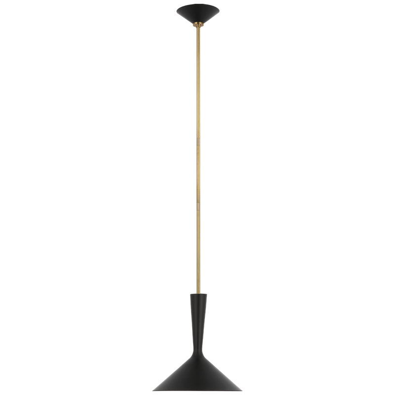 Rosetta 1 - Light Pendant, Matte Black, 56.75" H x 12" W x 12" D, Matte Black/Polished Nickel