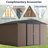 10' X 10' Metal Storage Shed For Ourdoor, Steel Yard Shed  With Design Of Lockable Doors, Utility And Tool Storage For Garden, Backyard, Patio, Outside Use-123950942-123950946