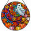 Panneau de vitrail 12 "H Ghost Leaves
