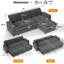 Canapé-lit modulaire multifonctionnel avec chargement USB / Type-C, dossier réglable à 5 positions, assemblage sans outil, tissu en velours côtelé avec housses lavables - canapé en L-1542907113-1542907092