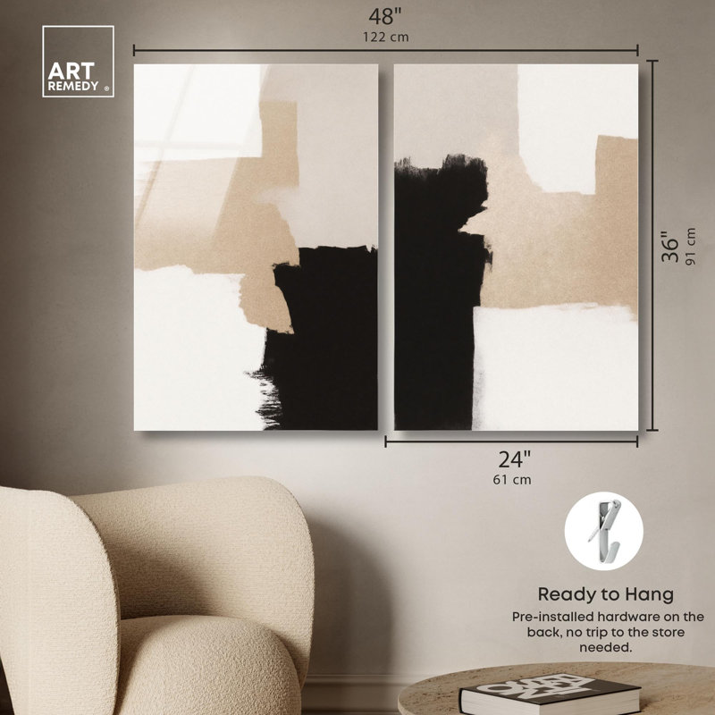Neutral Harmony Boho Art , H 36 po x l 48 po